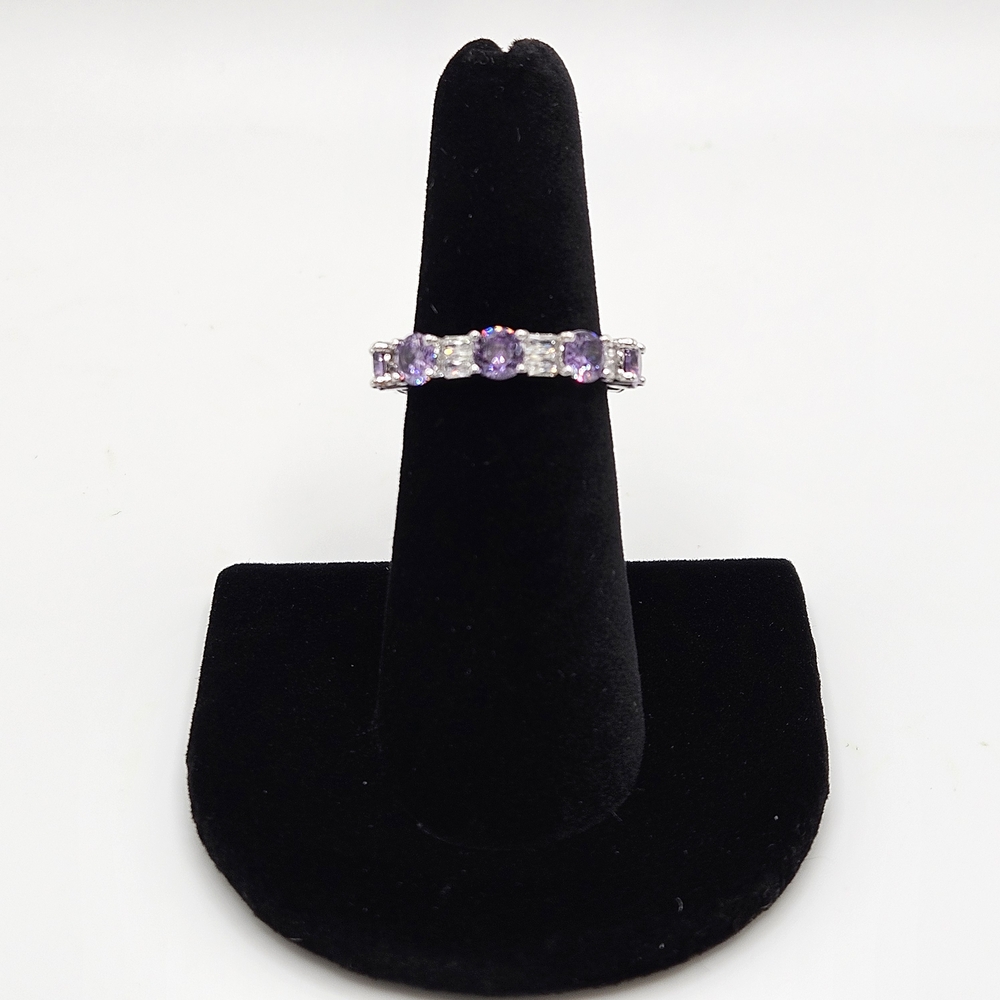 BP OG Ring RG73706 "Finding My Way" Amethyst Cubic Zirconia On Rhodium Size 6